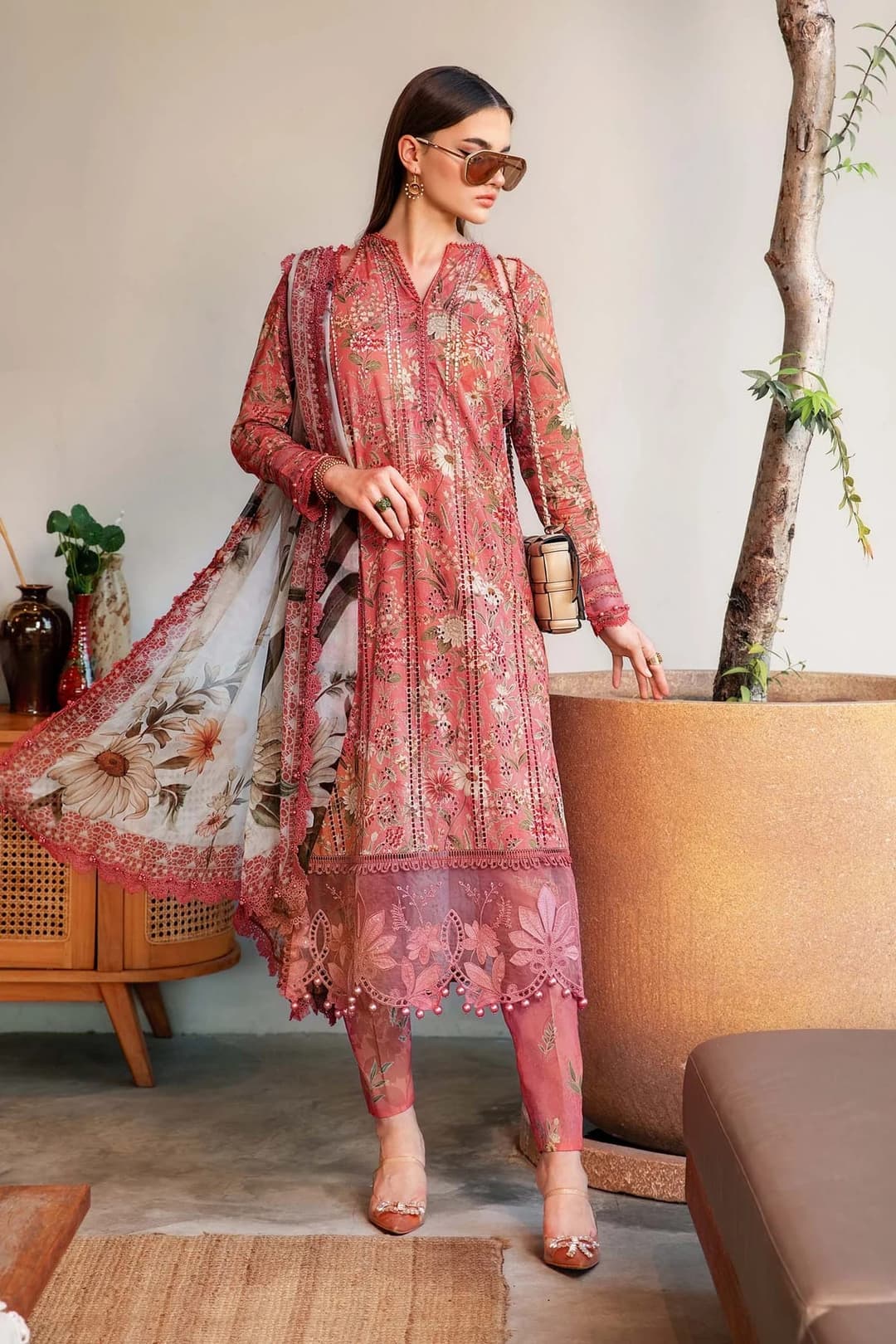 M print unstitched lawn 3pc