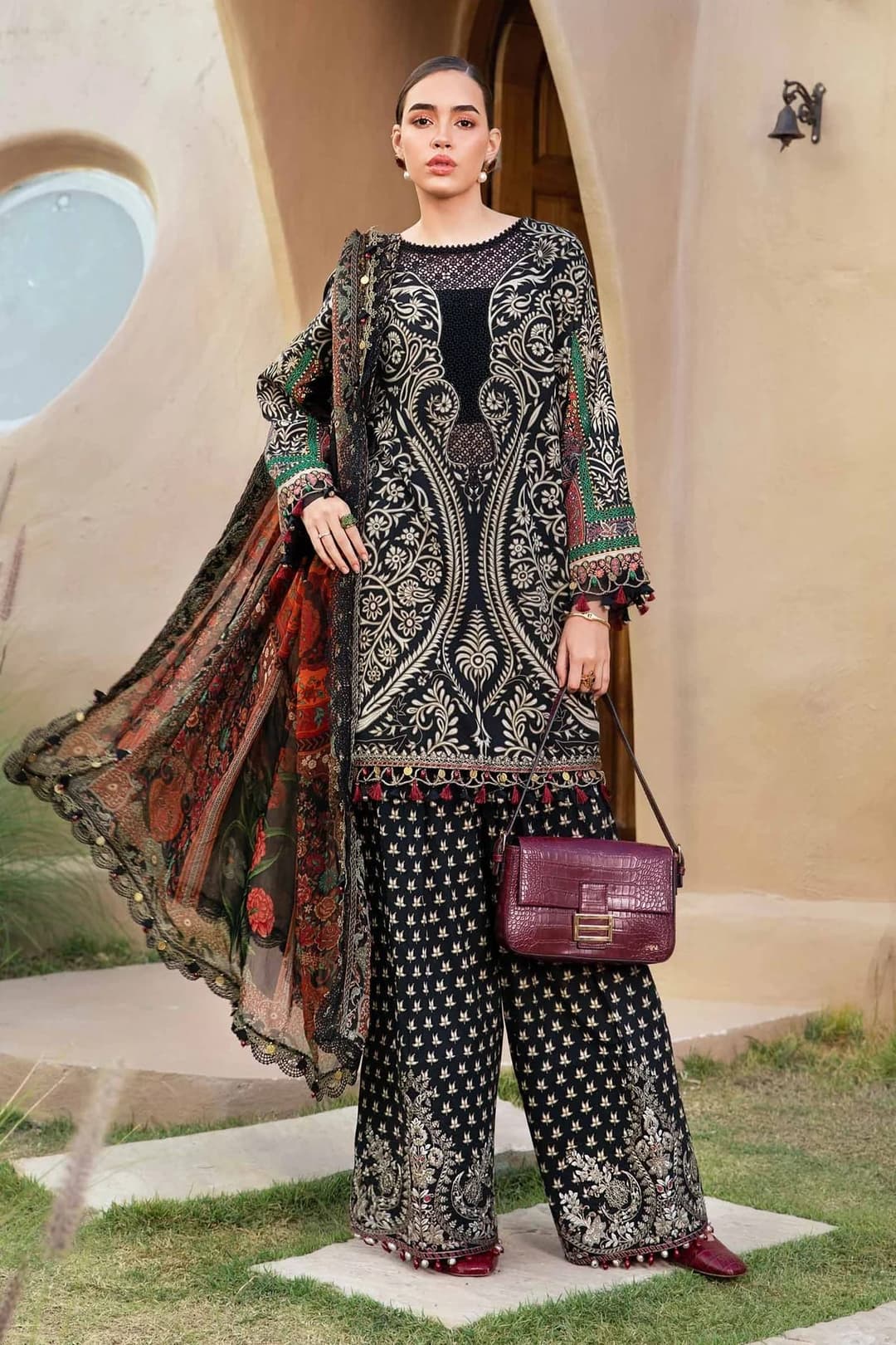 M print unstitched lawn 3pc