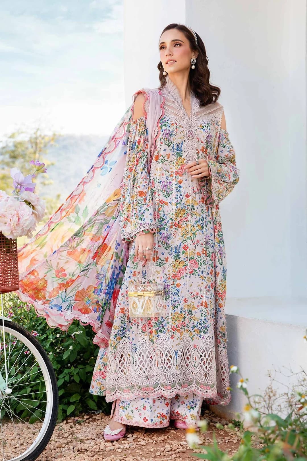 M print unstitched lawn 3pc