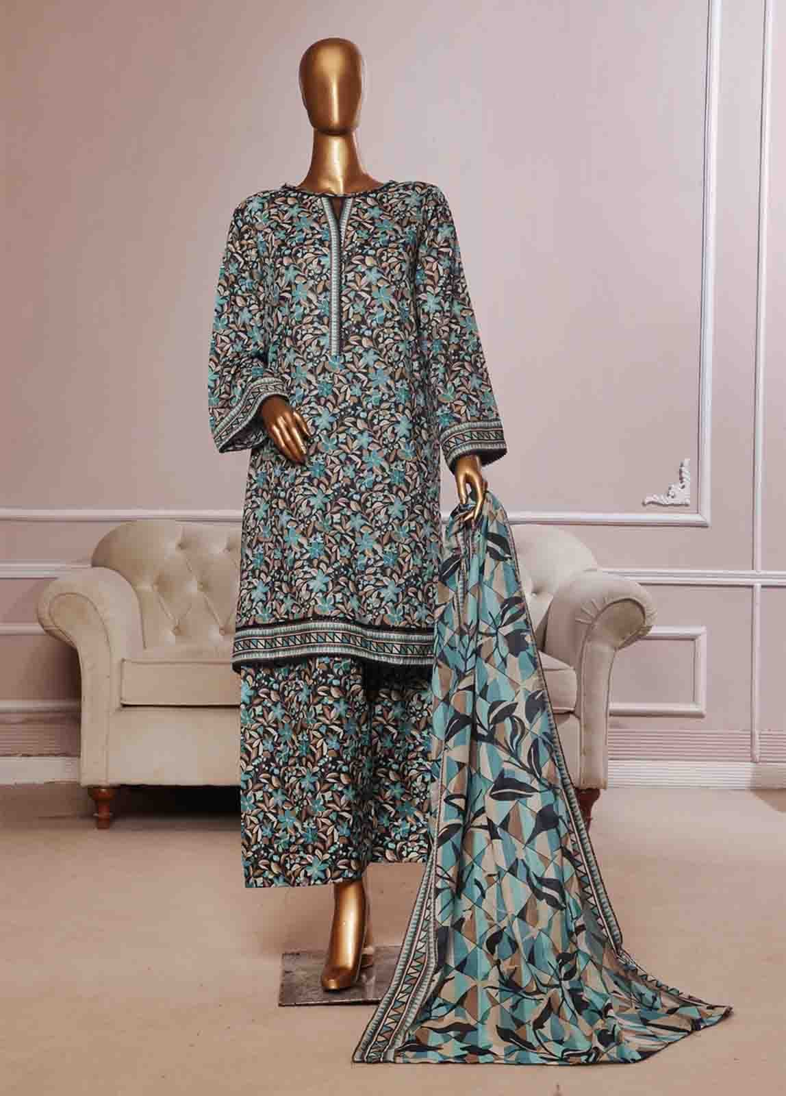 Bin Saeed Exclusive Printed Lawn With Farshi Shalwar