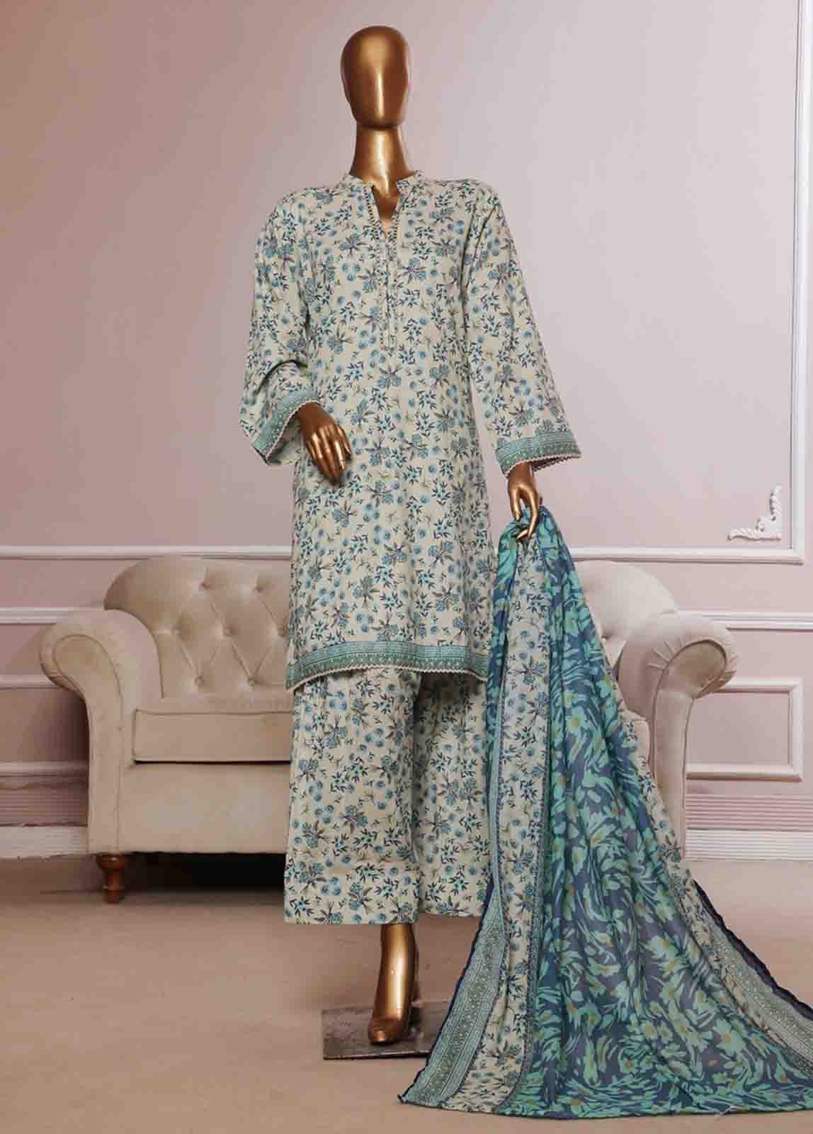 Bin Saeed Exclusive Printed Lawn With Farshi Shalwar