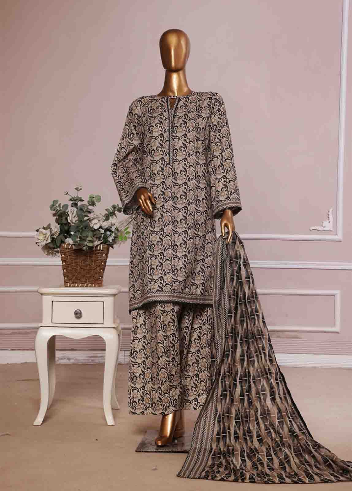 Bin Saeed Exclusive Printed Lawn With Farshi Shalwar