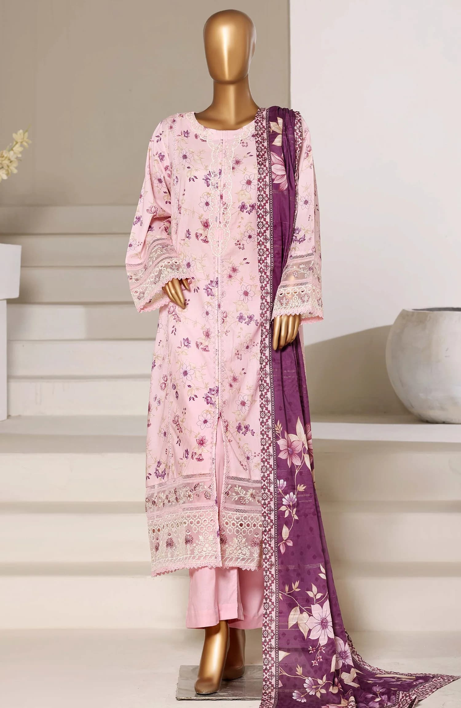 Sadabahar Embroidered Lawn Stitched 3 Piece Suit
