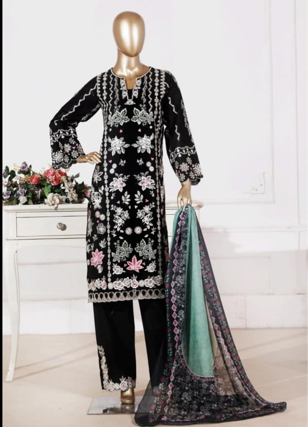BIN SAEED Luxury Embroidered 3pc Lawn