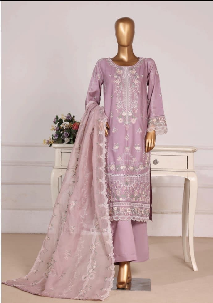 BIN SAEED Luxury Embroidered 3pc Lawn
