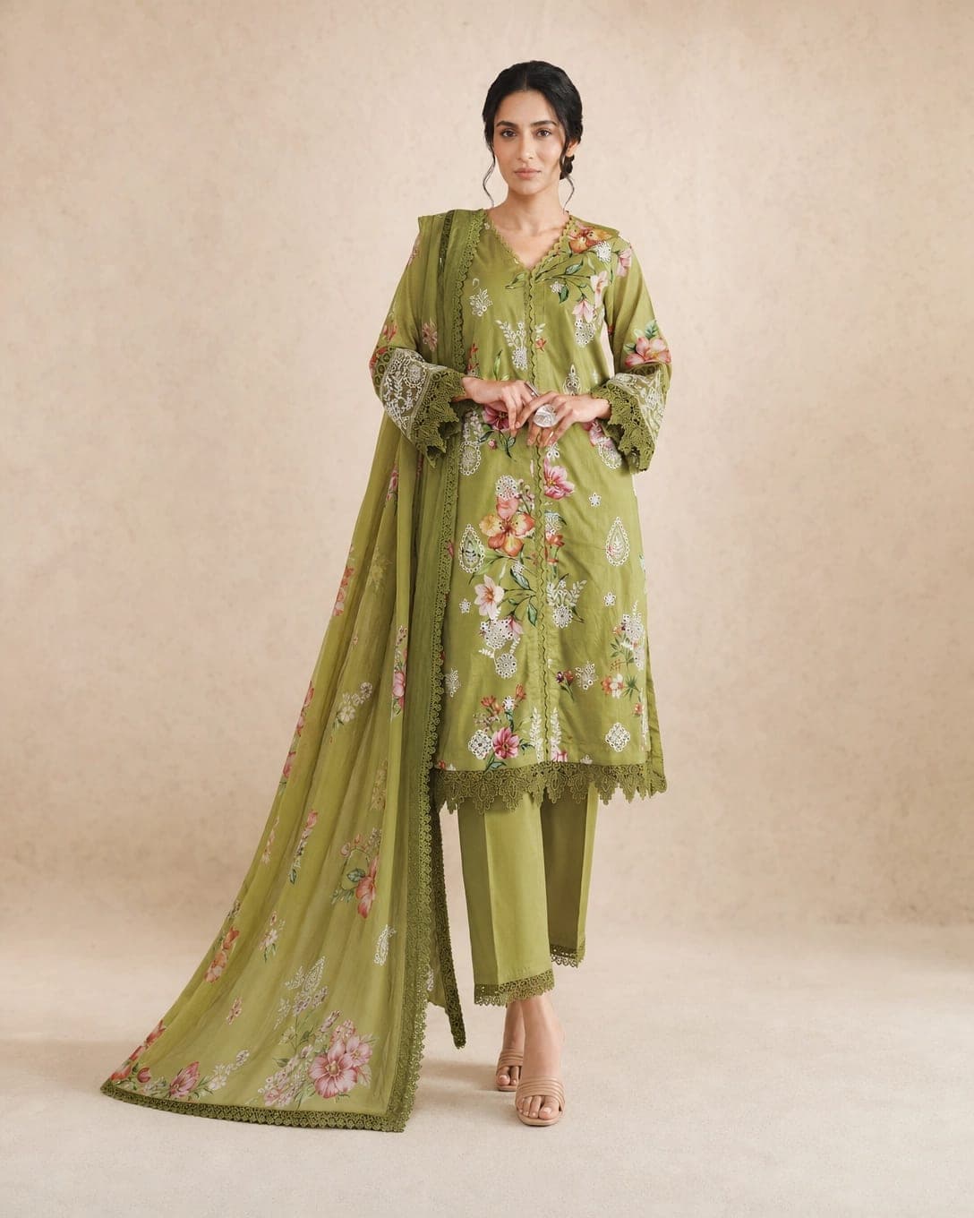 Johra Huriya Unstitched Printed Lawn Suit with Chiffon Dupatta